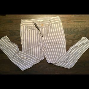 Striped Loft Ankle-Length linen pants